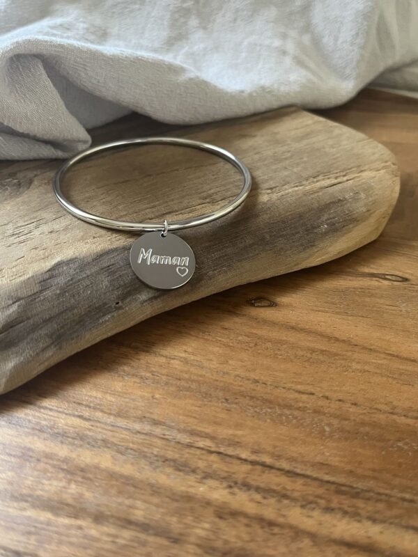 IMG_2527 Bracelet jonc "Maman" gris