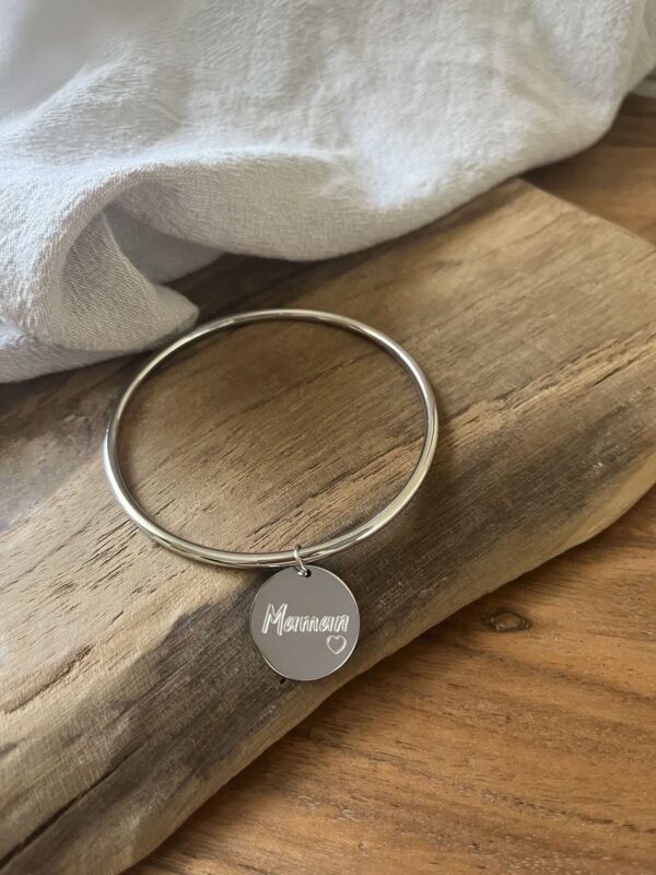 IMG_2531 Bracelet jonc "Maman" gris