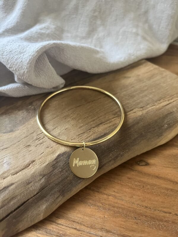 IMG_2534 Bracelet jonc "Maman" jaune