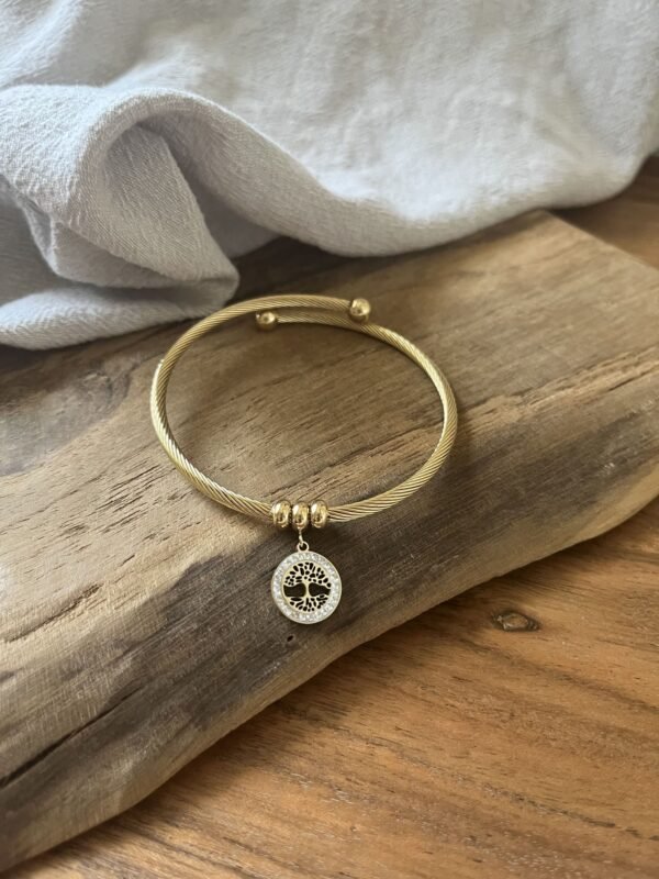 IMG_2542 Bracelet jonc "Arbre de vie" jaune