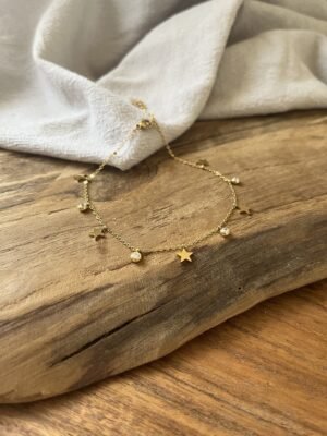 Chaîne de cheville  "Méline" jaune