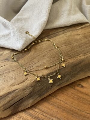 Chaîne de cheville  "Thalia" jaune