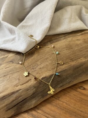 Chaîne de cheville  "Lya" multi