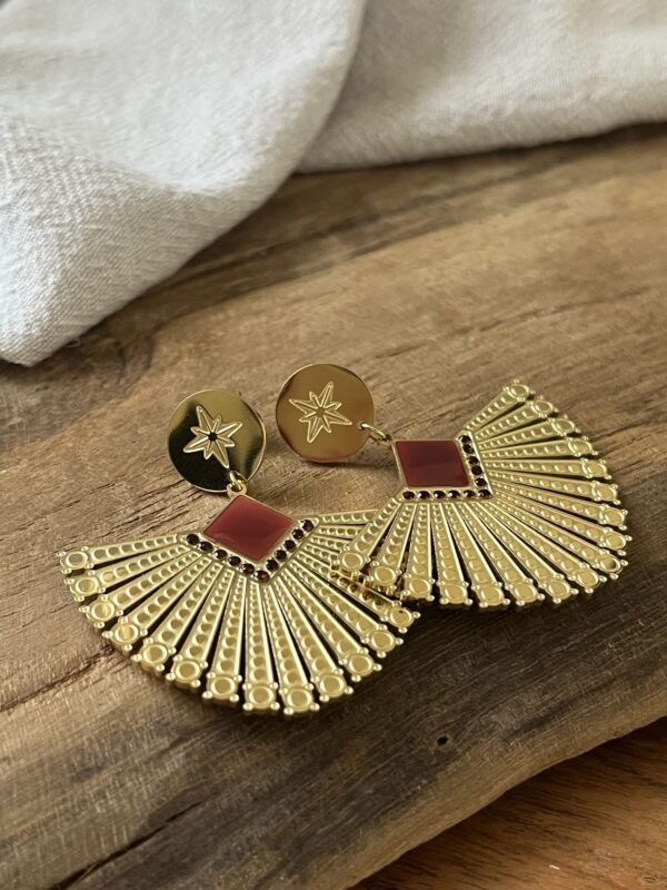 Boucles d'oreilles  "Izma" rouge