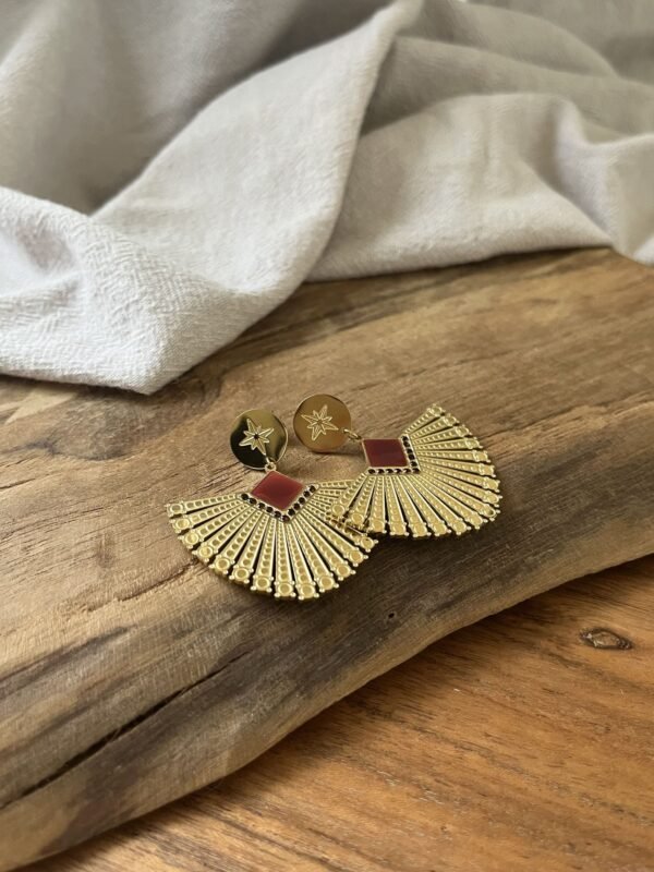 Boucles d'oreilles  "Izma" rouge