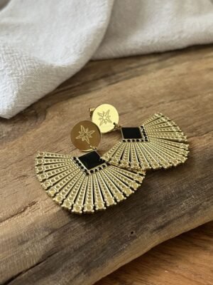 Boucles d'oreilles  "Izma" noire