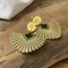 Boucles d'oreilles  "Izma" verte