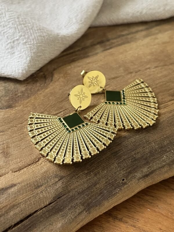 IMG_2846 Boucles d'oreilles "Izma" verte